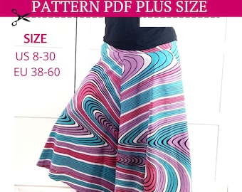 Plus Size Culottes Sewing Pattern, Wide Leg Pants (PDF Pattern)