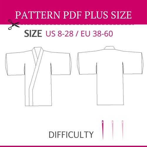 Kimono Pattern PDF Kimono Sewing Pattern Plus Size Kimono - Etsy Canada