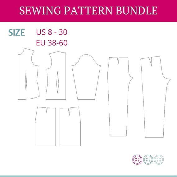 Ver en Etsy: Women sewing basic pattern pack - Sewing Patterns Block, Basic Block Pattern, patterns for women, plus size pattern, plus size pdf pattern Women sewing basic pattern pack - Sewing Patterns Block, Basic Block Pattern, patterns for women, plus size pattern, plus size pdf pattern