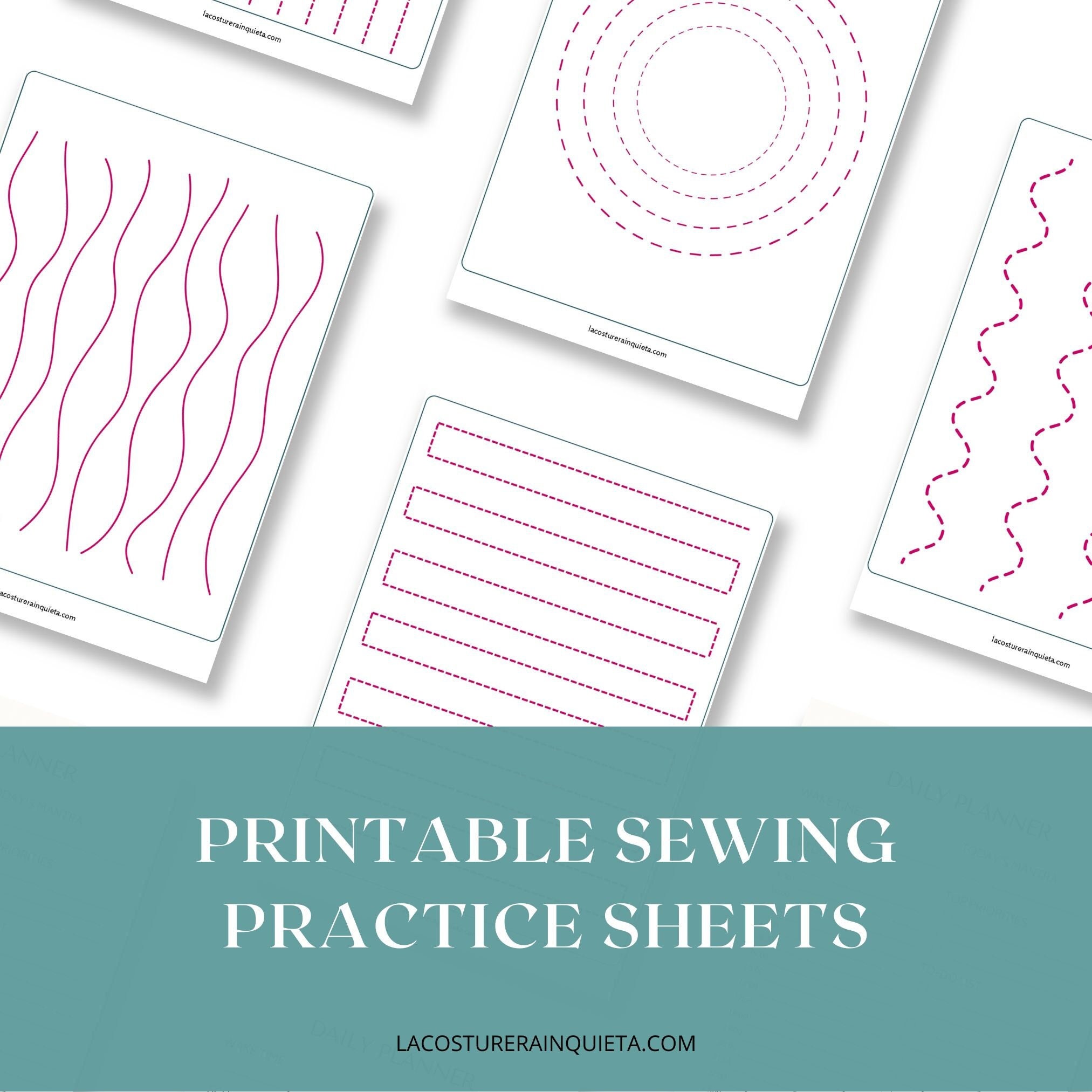 Printable Sewing Practique Sheets, Beginner Sewing Practice Pages, Printable Sewing Practice