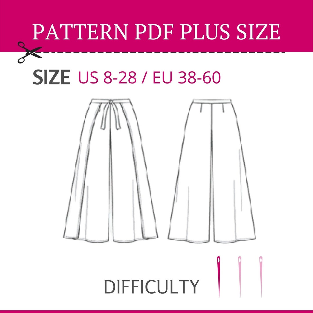 Wrap Pants Sewing Pattern Wrap Pants Pattern Wide Leg Wrap Etsy