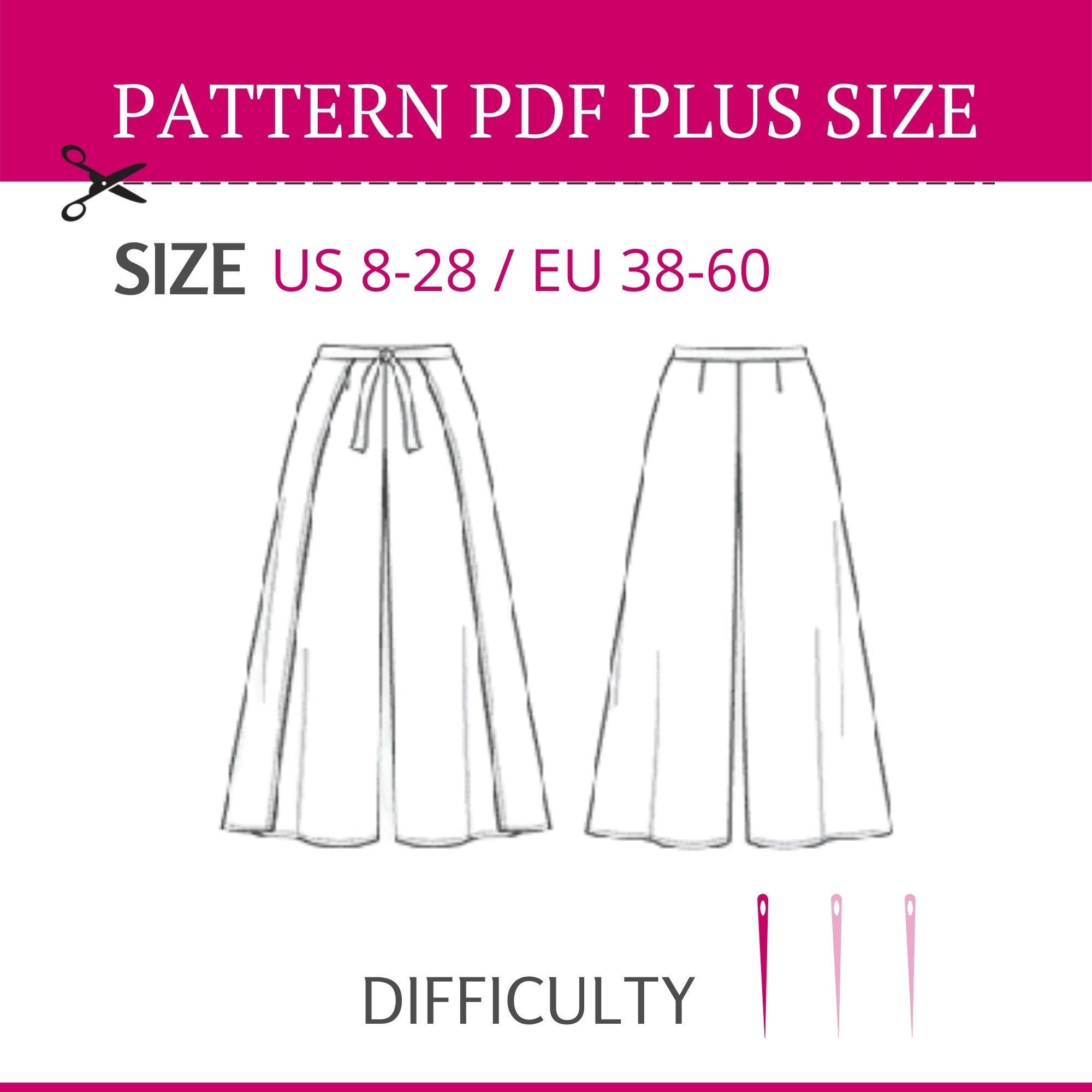 Wrap Pants Sewing Pattern, Wrap Pants Pattern, Wide Leg Wrap Pants, Plus  Size Pdf Sewing Patterns, Harem Pants, PDF Pattern Pants for Sewing -   Norway