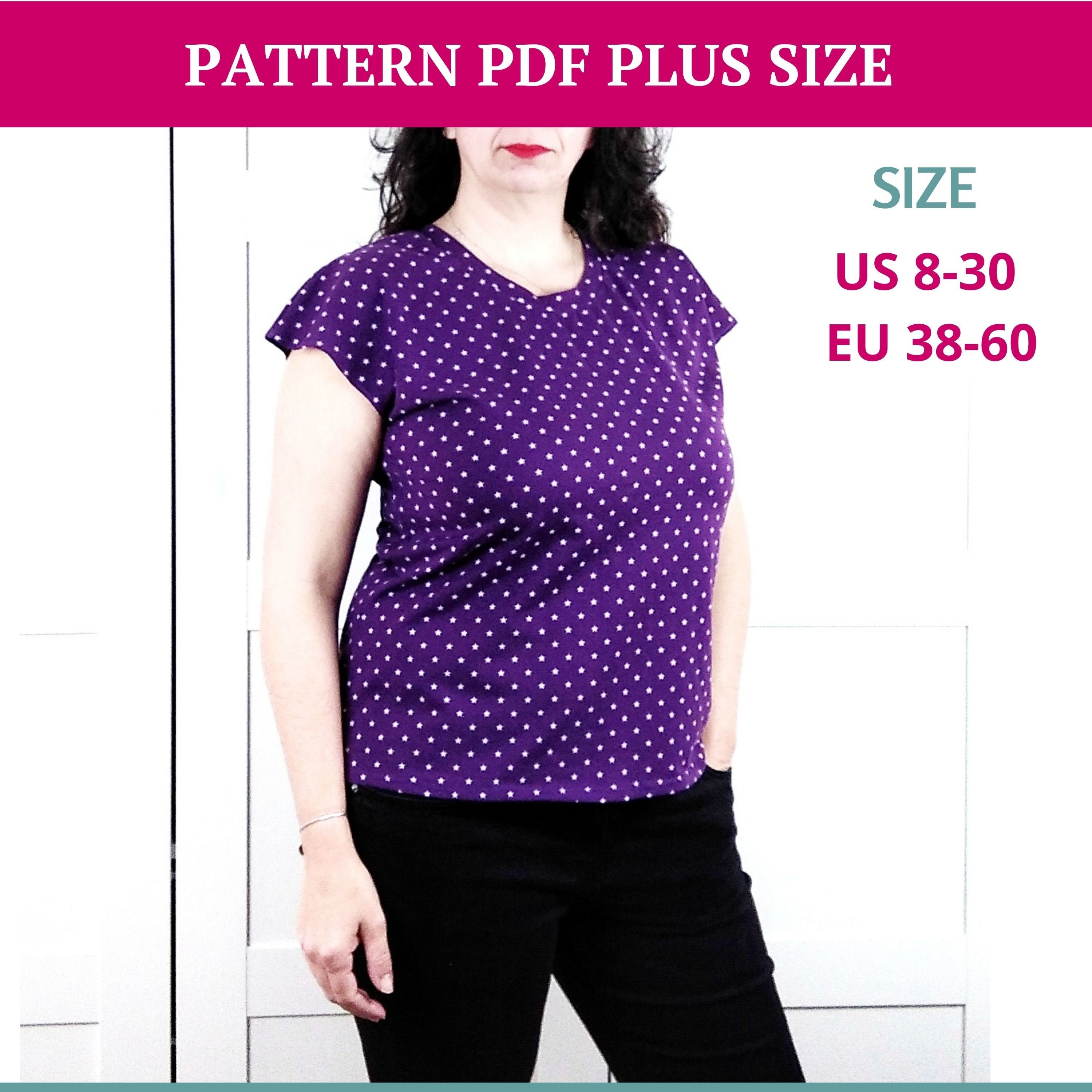 Pattern Tshirt Plus Size T Shirt Sewing Pattern Womens Etsy