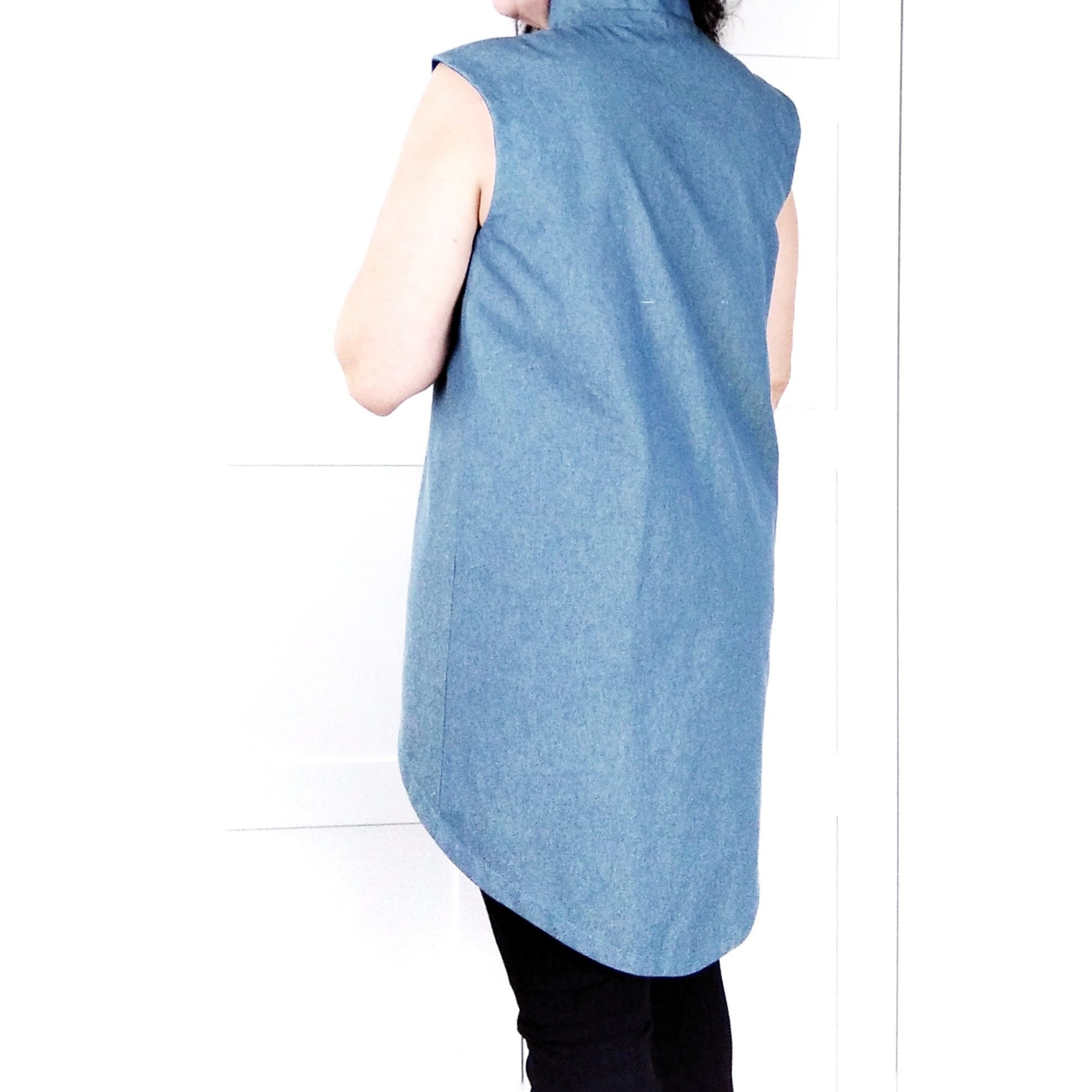 トップス nagonstans asymmetry slit vest Asymmetrical Top / Cyberpunk Vest / Red Tunic / Plus Size