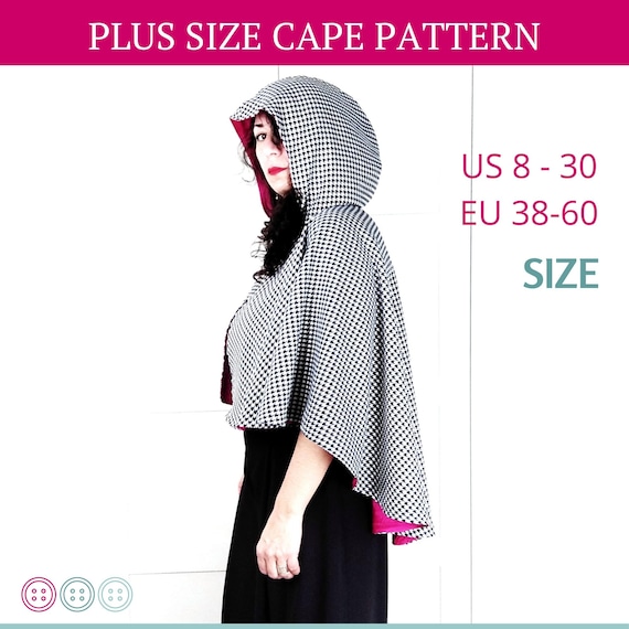 Ver en Etsy: Plus Size Hooded Cape Sewing Pattern, Lined Cloak (PDF Pattern) Plus Size Hooded Cape Sewing Pattern, Lined Cloak (PDF Pattern)