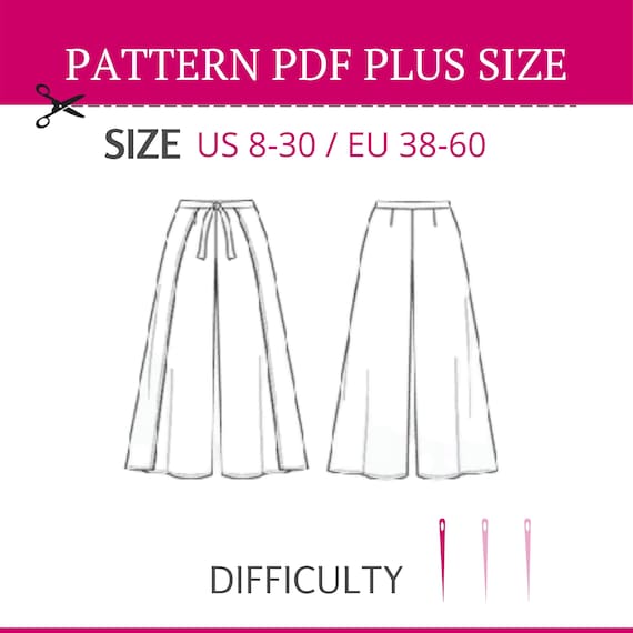 Plus Size Pants Womens Wrap Pants Plus Size Pattern Pattern | Etsy