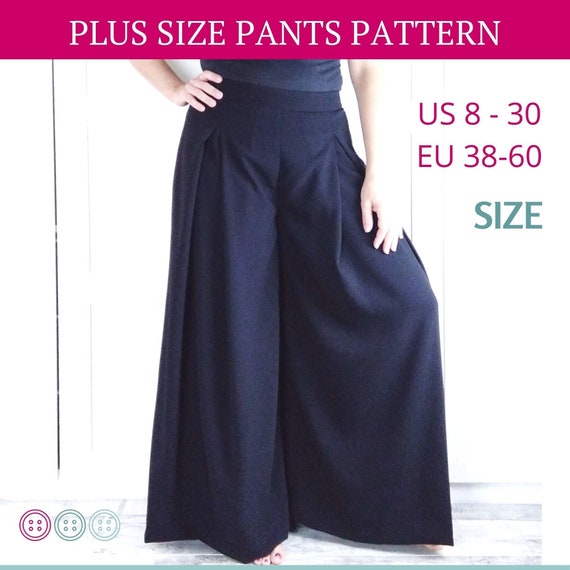 Wide Leg Pants Plus Size Pattern, Plus Size Sewing Pattern, Palazzo Pants  Pattern, Pants Sewing Pattern, Plus Size PDF Patterns, Pattern PDF -   Ireland