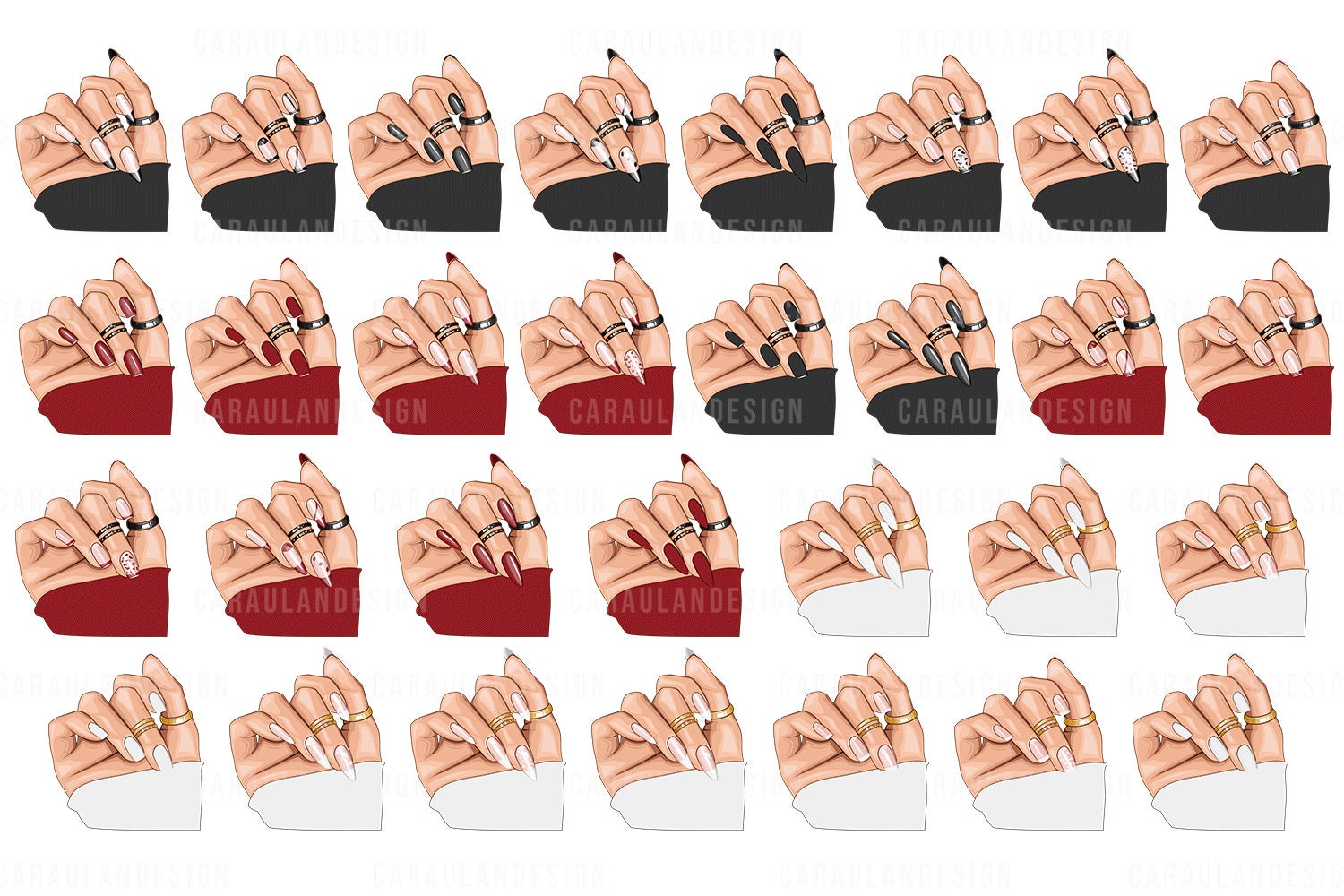 Nails Clipart, Nail Tech Logo, Nail Salon Clipart, Nail Hand Clip Art