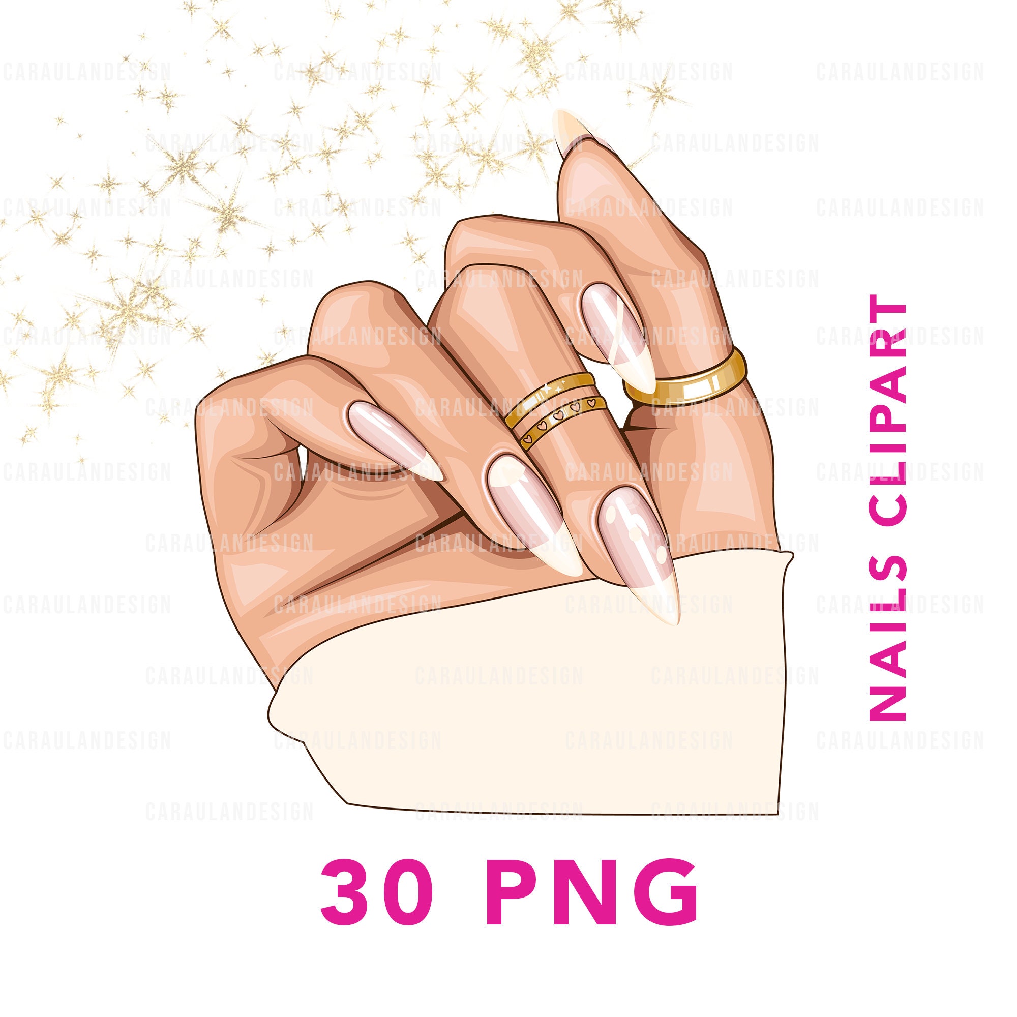 Nails Clipart, Nail Tech Logo, Nail Salon Clipart, Nail Hand Clip Art