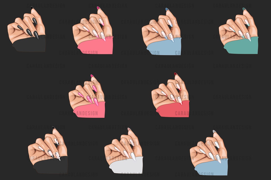 NAIL CLIPART, Nail PNG, Nail Salon Clipart, Nail Hand Clip Art, Nail