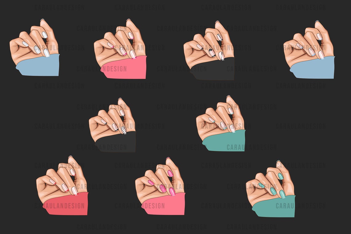 NAIL CLIPART, Nail PNG, Nail Salon Clipart, Nail Hand Clip Art, Nail