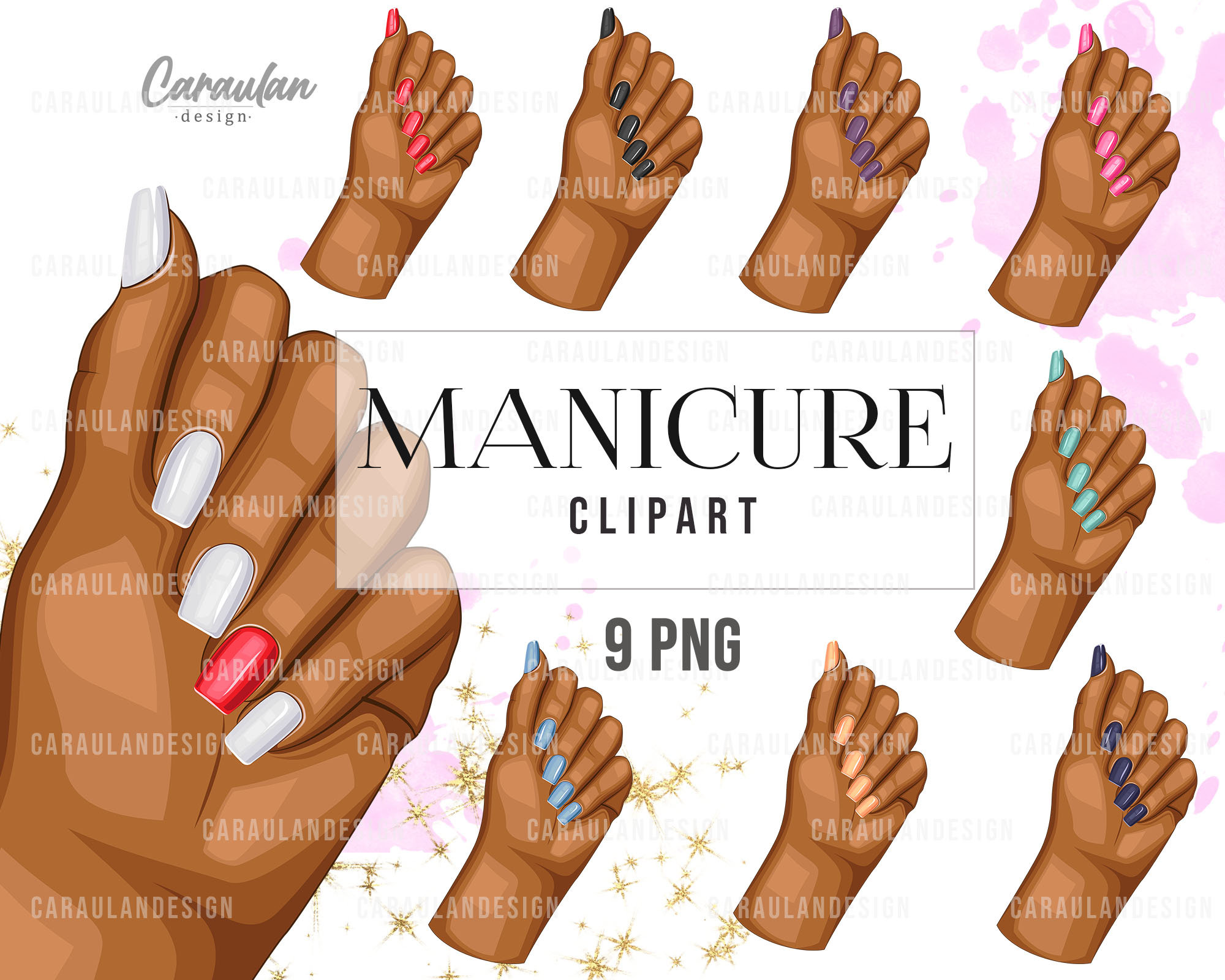 NAIL CLIPART, Nail PNG, Nail Salon Clipart, Nail Hand Clip Art, Nail