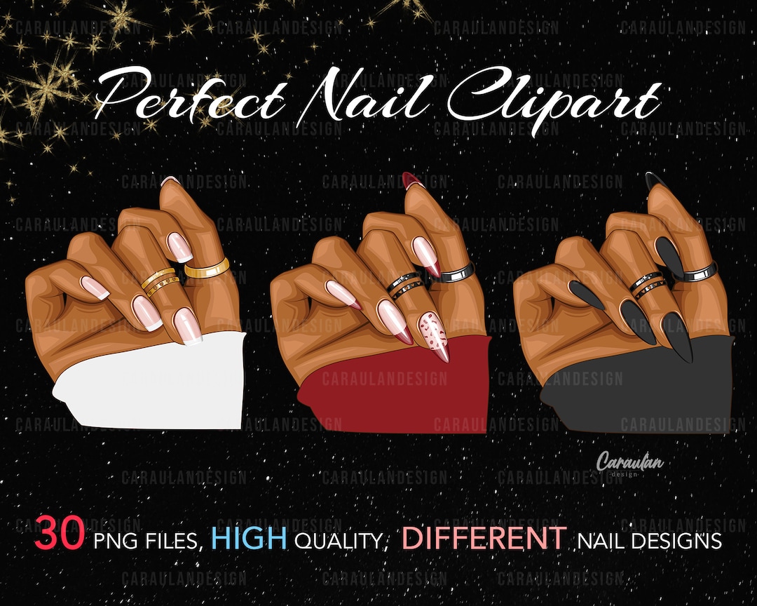 Nails Clipart, Nail Tech Logo, Nail Salon Clipart, Nail Hand Clip Art