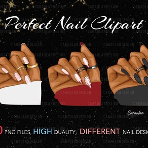 Nägel Clipart, Nail Tech Logo, Nagel Salon Clipart, Nagel Hand Clip Art, Nagel Planer Clipart, Hand mit Nägeln, Nail Tech Logo, dunkle Haut Hand
