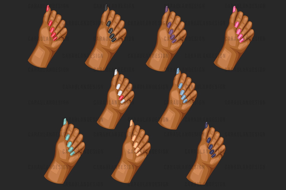 NAIL CLIPART, Nail PNG, Nail Salon Clipart, Nail Hand Clip Art, Nail