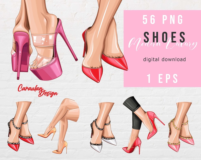 Women Shoes Clipart Fashion Clipart Clipart With Legs Etsy