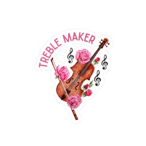 Vinyl Decal Sticker, Violin Viola Musician Humor, Music Lover Gift, Instrument Decal, Music Room Decor, Funny Music Sticker