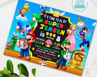 Boy birthday invitation, Boy birthday party invitation, Printable, Digital
