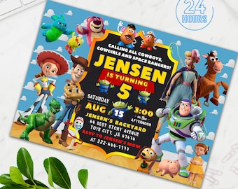 Toy Story birthday invitation, Toy Story 4 Boy birthday invitation, Girl birthday invitation, Printable, Digital