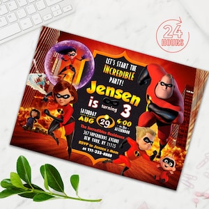 Incredible Boy birthday invitation, Incredible birthday party Invitation, Boy birthday invitation, Girl birthday, Printable, Digital