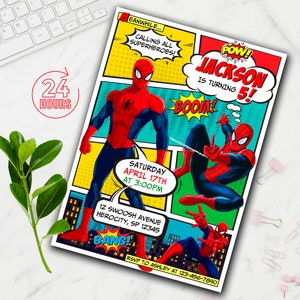 Superhero Birthday Invitation, Superhero Boy Birthday Invitation, Superhero Party Invite, Boy Birthday Invitation, Printable, Digital