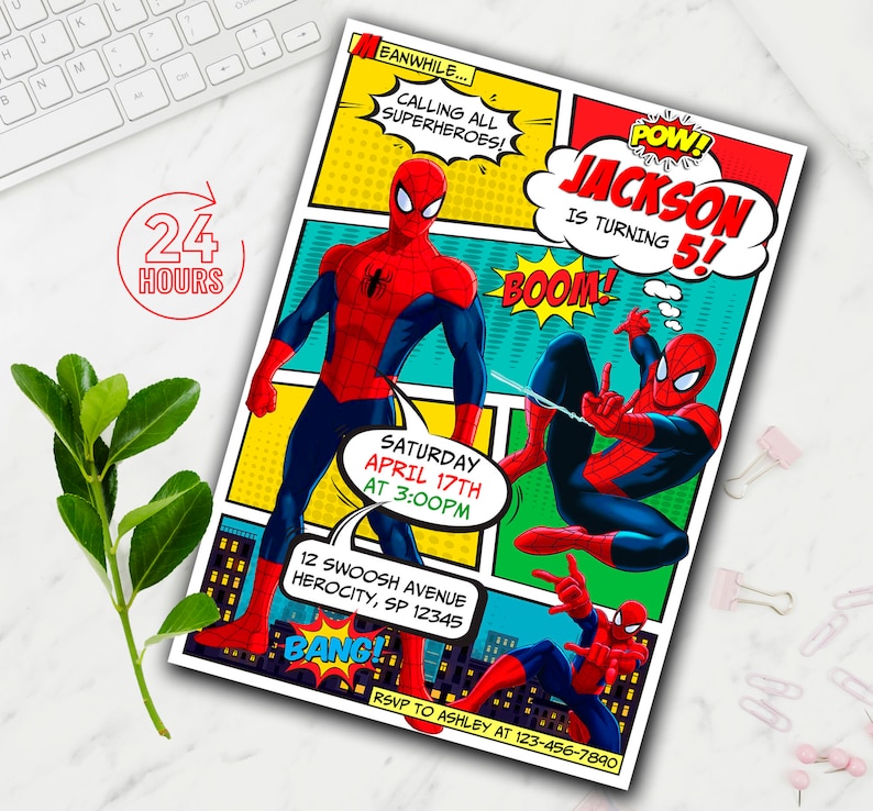Superhero Birthday Invitation Superhero Boy Birthday - Etsy