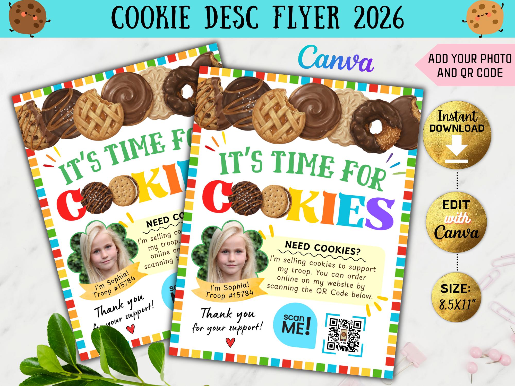 Editable Cookie Sales Flyer 2026, Cookie Season Poster, Custom Order ...