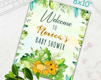 Lion King Welcome sign, A Little King Baby Shower Welcome sign, Simba Baby Shower Welcome sign, Lion Baby, Jungle Baby Shower, Safari