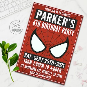 Superhero Birthday Invitation, Superhero Boy Birthday Invitation ...