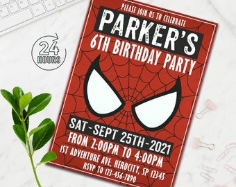 Superhero Birthday Invitation, Superhero Boy Birthday Invitation, Superhero Party Invite, Boy Birthday Invitation, Printable, Digital