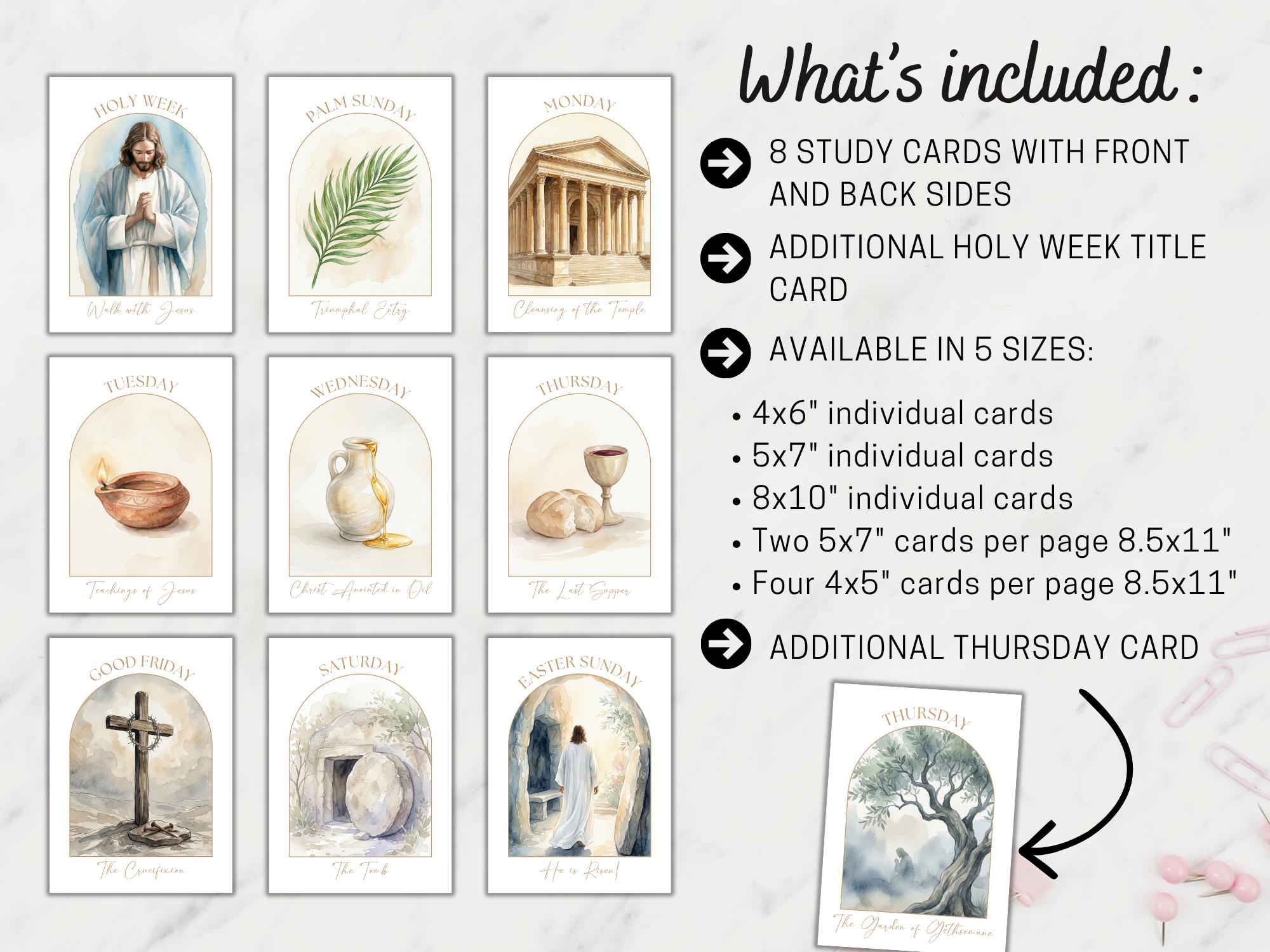LDS Holy Week Study Cards, Printable Easter Story, LDS Easter Advent ...