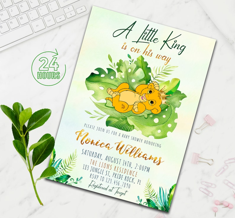 Lion King Baby Shower Invitation Lion King Baby Shower Etsy