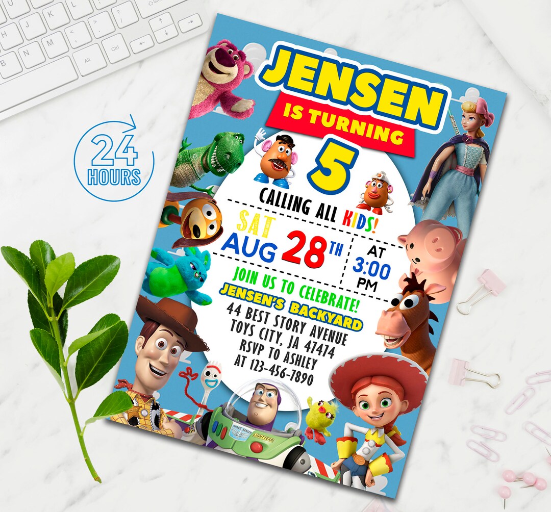 Toy Story Birthday Invitation Toy Story 4 Birthday Etsy