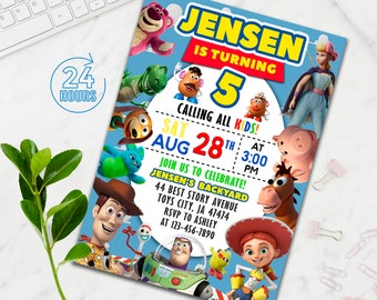 Toy Story birthday invitation, Toy Story 4 birthday invitation, Toy Story invitation, Toy Story party invite, Boy, Girl, Printable, Digital