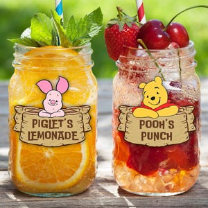 Editable Winnie Drink Label For Baby Shower Or Birthday, Hundred Acre Wood Party Beverage Label, Pooh Bear Party, Classic Pooh Decor Parties