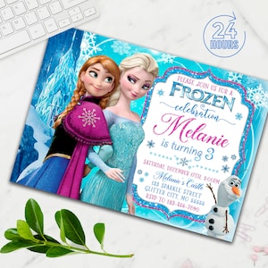 Winter Girl Birthday Invitation, Winter Birthday, Elsa Anna Invitation, Girl Birthday Invite, Printable, Digital