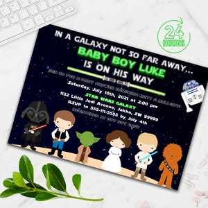 Space War baby shower invitation, Space Wars baby shower invite, Shower invitation, Baby shower, Jedi baby shower invite