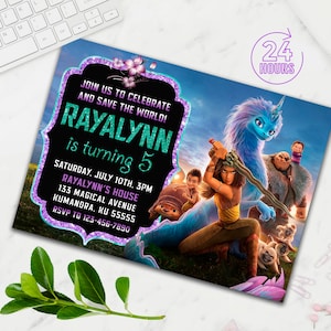 Raya and the Last Dragon Invitation, Raya Invitation, Raya and the Last Dragon Birthday Party Invitation, Raya Dragon Party Invite, Printabl