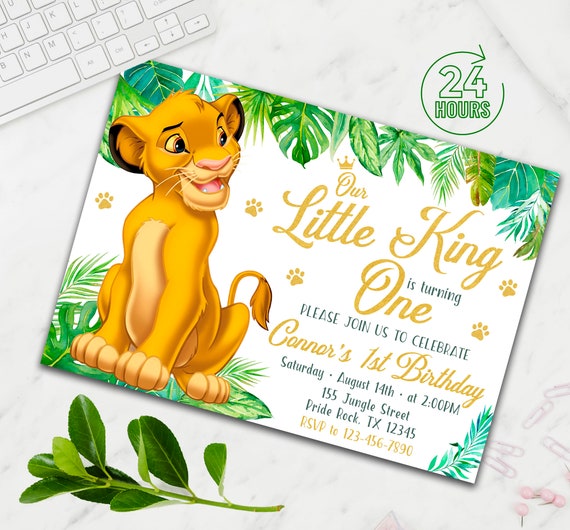 Lion King Invitation, Lion King Birthday Invitation, Simba Birthday Invitation, Lion King Party Invite, Jungle Birthday, Safari Invitation
