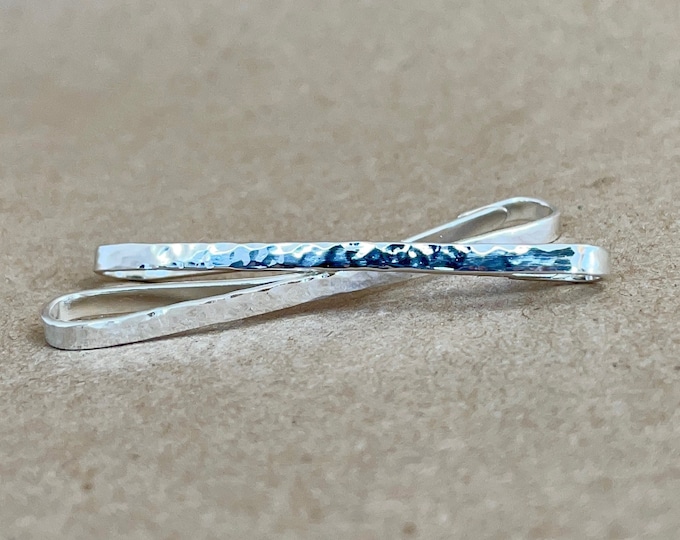 Handmade Dainty Metal Hair Clips for Women or Children - 2 Inch Sterling Silver Barrettes