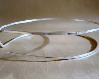 minimalist sterling silver double headband, adult sizes, adjustable