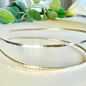Elegant Adjustable Hammered Brass Double Headband for Adults