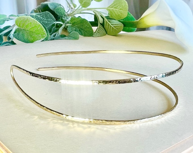 Hammered Double Headband in Jeweler's Brass
