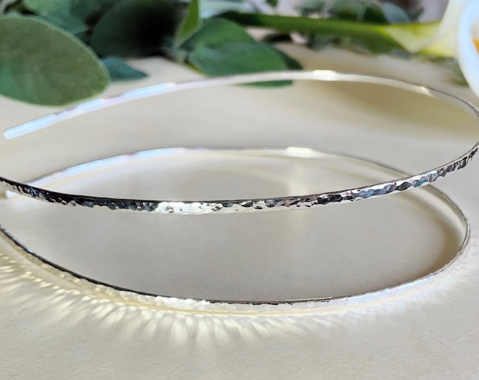 Hammered Double Headband in Sterling Silver