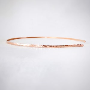 solid copper or brass adjustable hammered thin headband, adult sizes and child sizes image 4