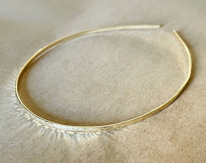 Hammered Thin Headband in Jeweler's Brass or Pure Copper