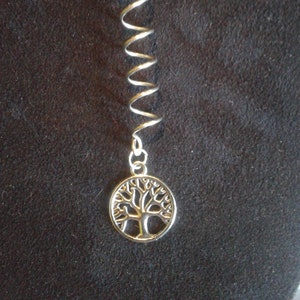 Tree of life, silver or copper coil hair twist
