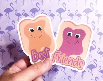 Peanut Butter and Jelly Best Friends Stickers, Matching Vinyl Stickers