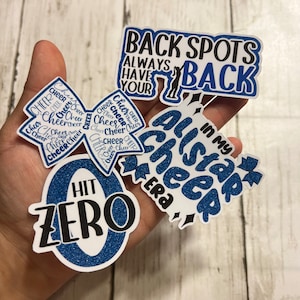Cheer sticker bundle, pack, cheerleader, all star, hit zero, base, flyer, back spot, competition, good luck, stocking stuffer, team gift