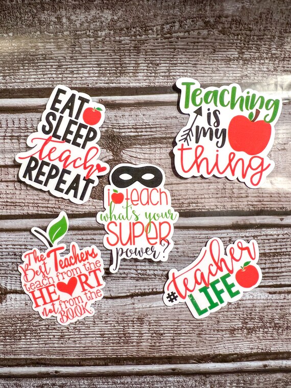 Teacher Sticker Bundle, Teacher Stickers, Laptop Stickers, Water Bottle  Stickers, Teacher Appreciation Gift, Christmas Gift for Teachers 